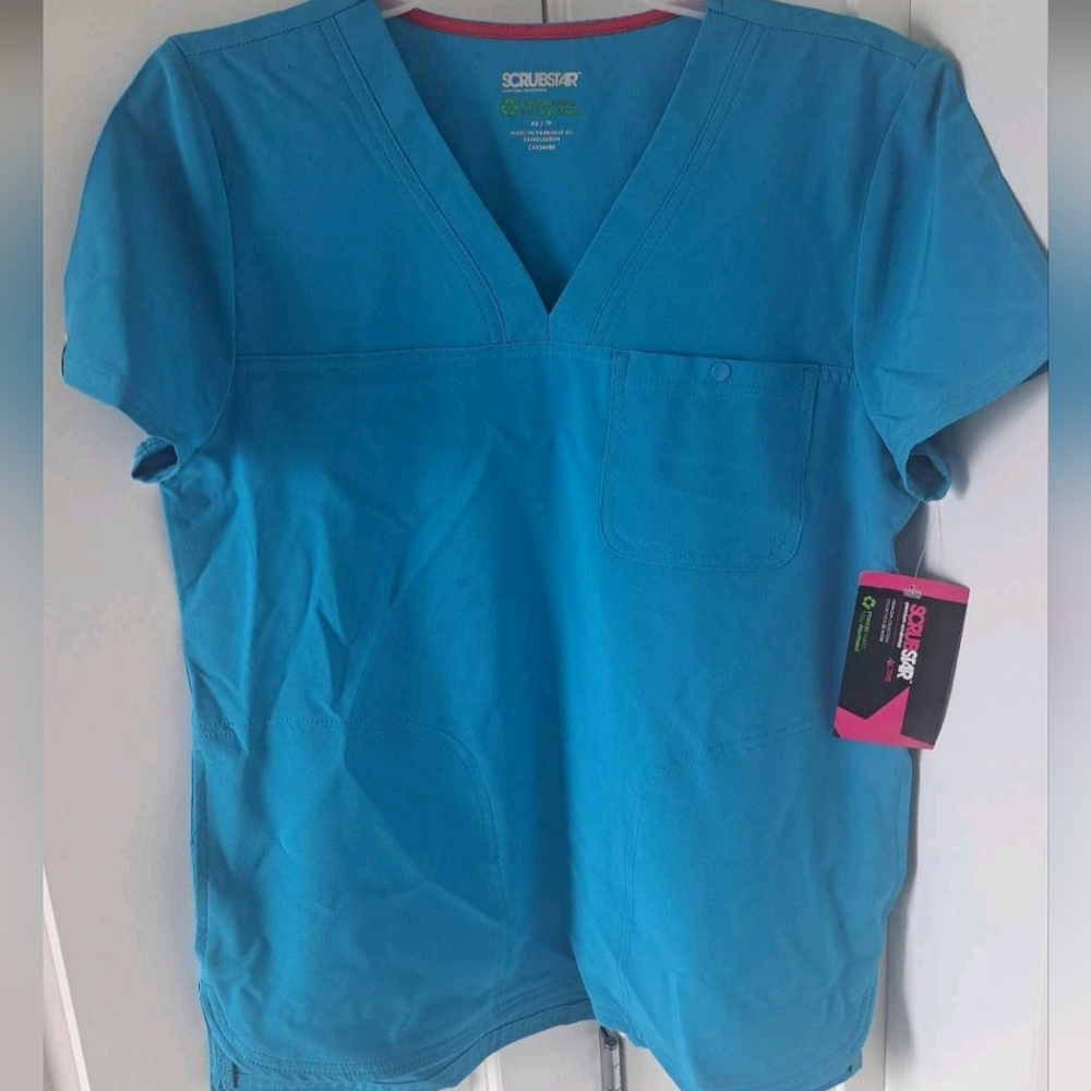 Brand New Women's Scrubstar Active Blue Scrub Top